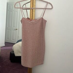 Pink sparkly reformation dress